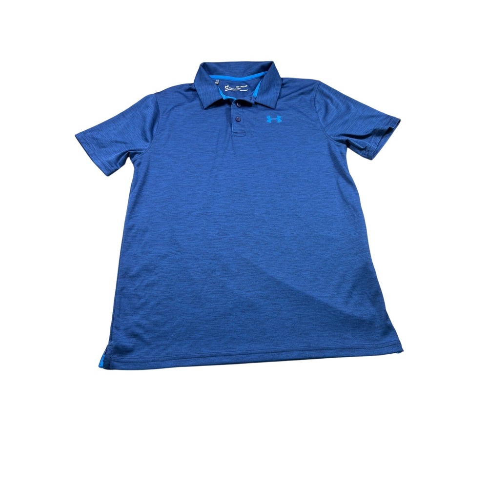 Under Armour Boys YXL Blue HeatGear Golf Polo Shirt Youth XL